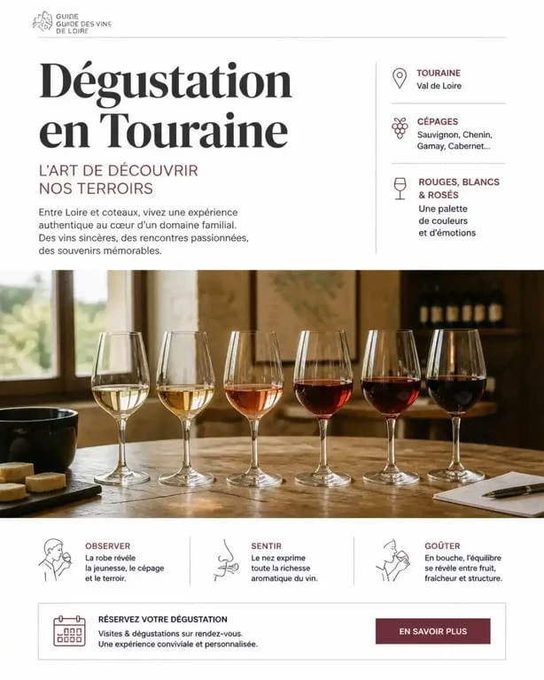 Cours oenologie Tours dégustation de vins alignés sur une table en bois