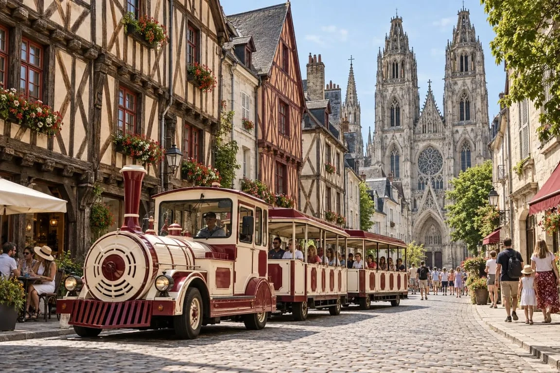 Visiter Tours en petit train dans le centre historique avec la cathédrale Saint-Gatien