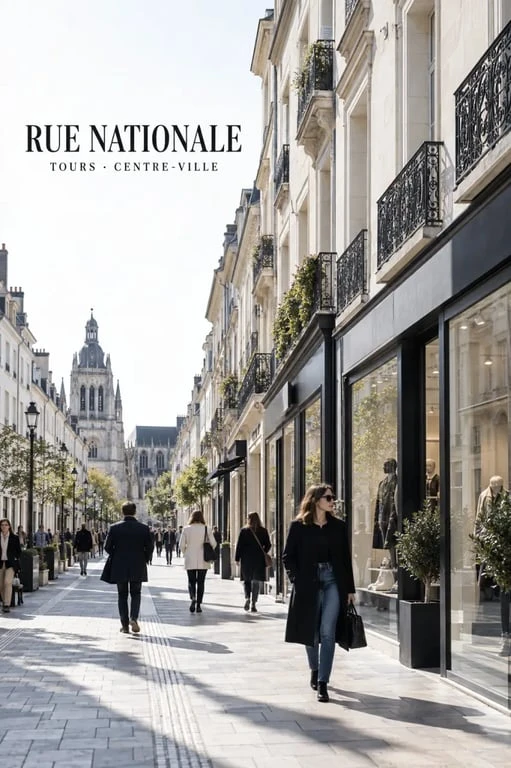 Shopping tours dans la rue Nationale au centre-ville