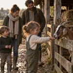 Ferme a visiter tours : enfant nourrit une chèvre, poney visible près de Tours