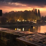 Feu d'artifice Tours : vue depuis la Loire à la Gloriette
