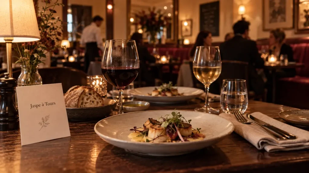 Restaurant Jaspe Tours : salle intimiste 30 couverts