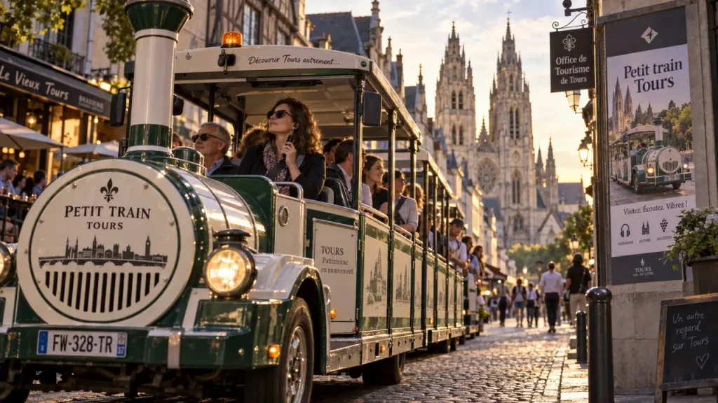 Petit train touristique pour visiter Tours en petit train sur les quais de Loire