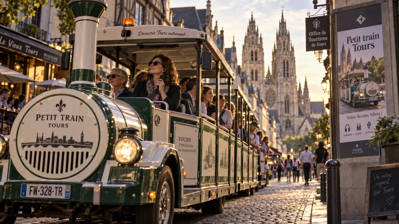 Petit train touristique pour visiter Tours en petit train sur les quais de Loire