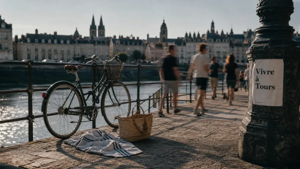 Vivre a Tours : vélo sur le quai de la Loire, ambiance Tours et quartiers