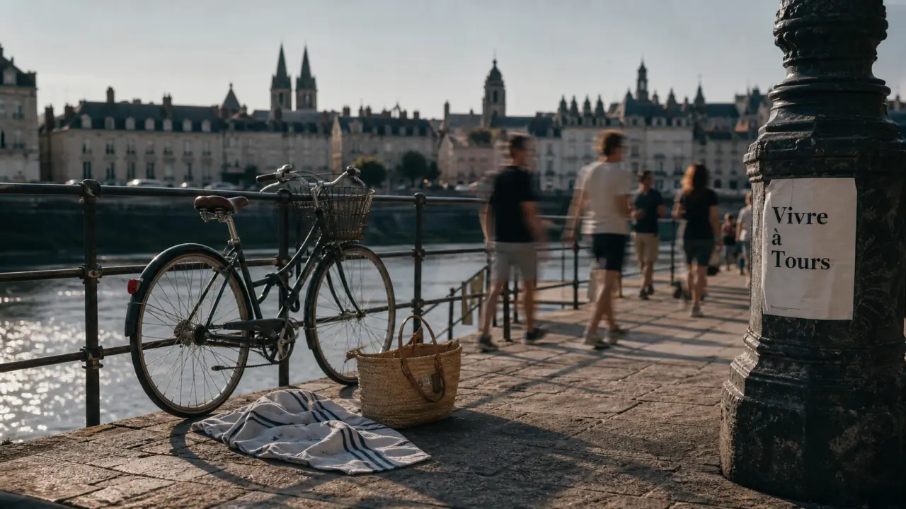 Vivre a Tours : vélo sur le quai de la Loire, ambiance Tours et quartiers