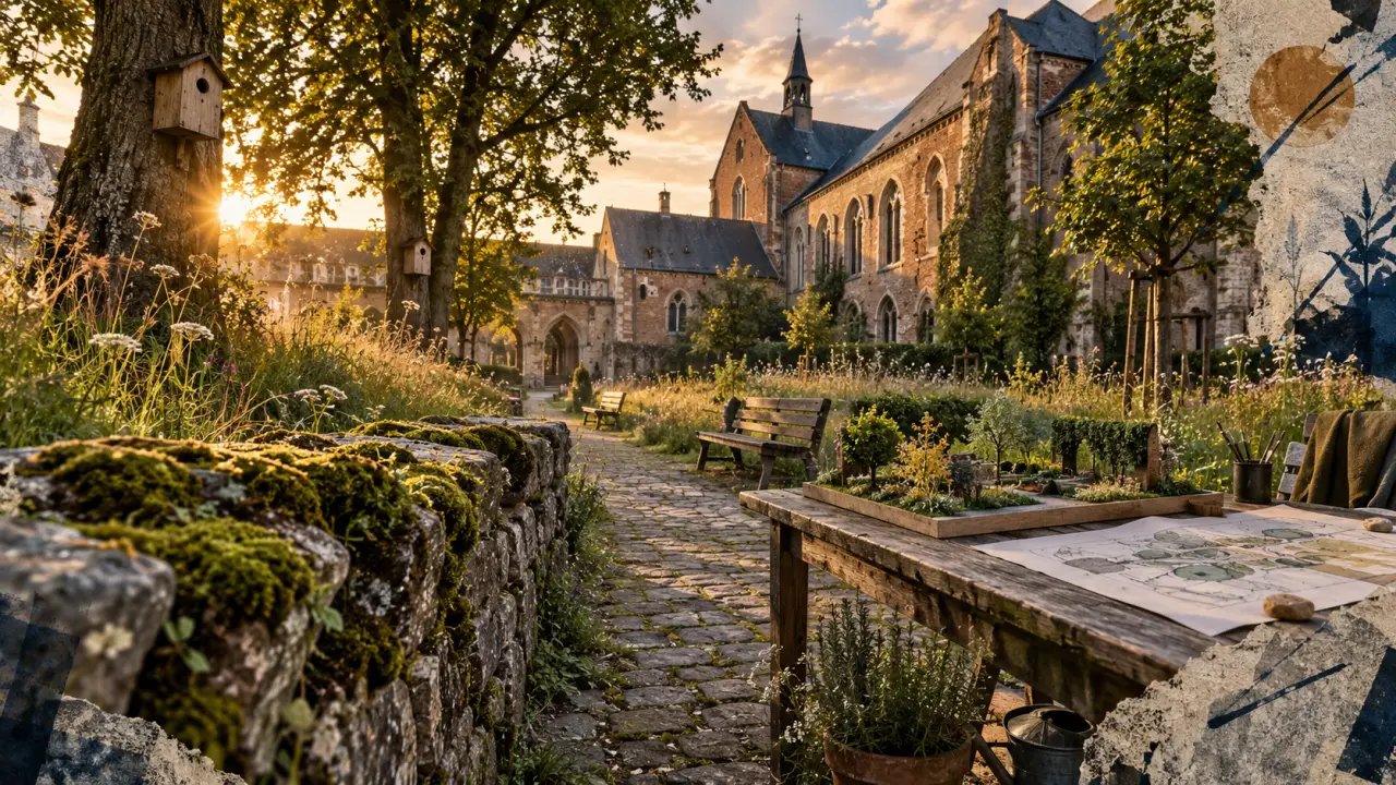 Jardin des plantes saumur : allée vers les Récollets, biodiversité